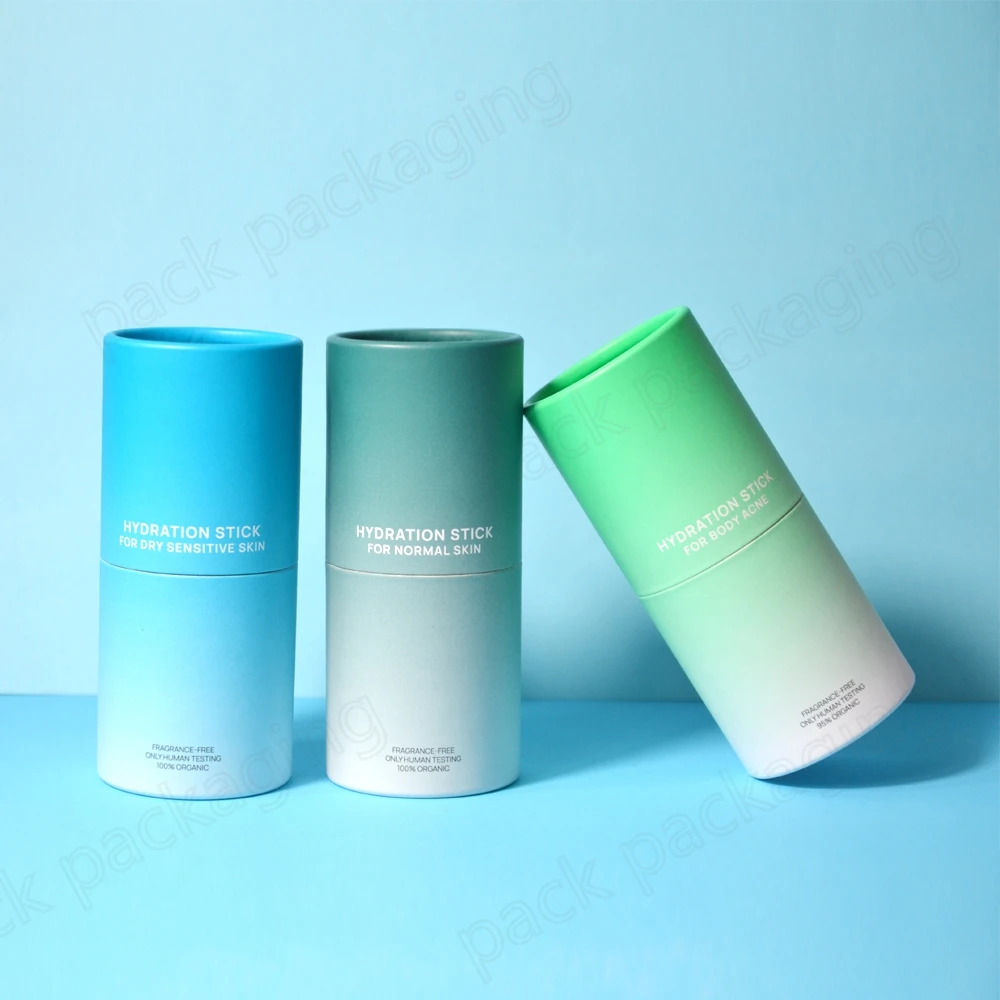 Luxury custom biodegradable deodorant lipstick paper tube packaging container twist up paper tube