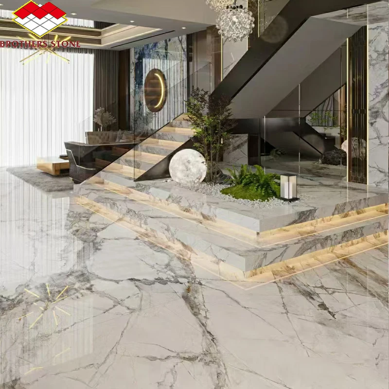 Wholesale Prices Calacatta White Sintered Stone Slab Artificial Stone Sintered Stone For Floor Wall Cladding Step TV Backdrop