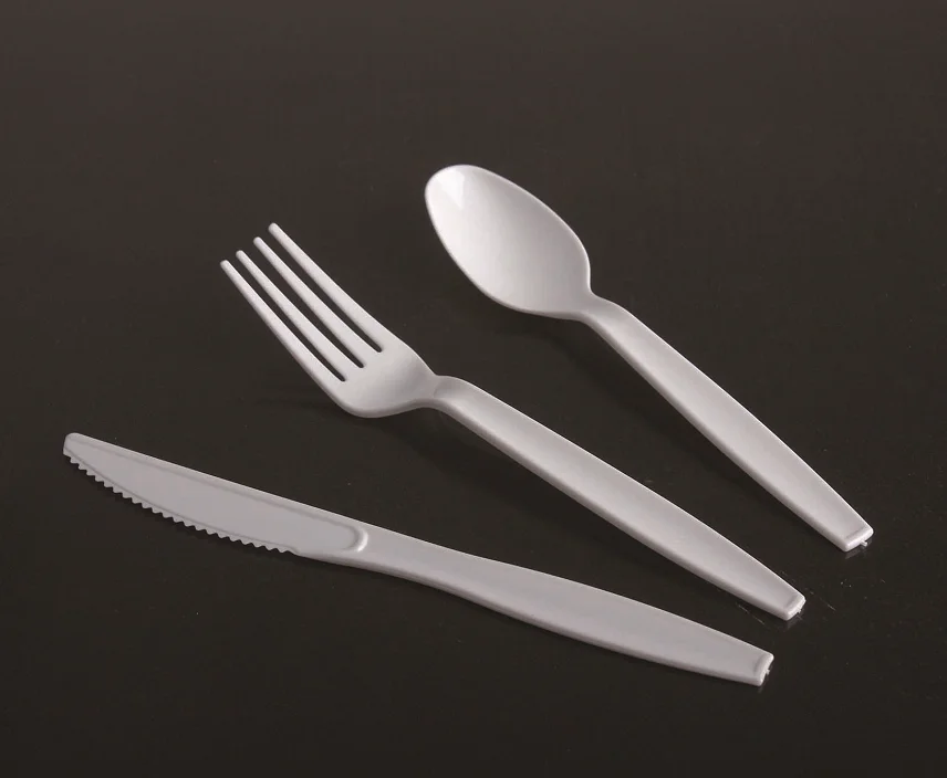medium weight PS plastic disposable knife fork spoon in any color for party and picnic