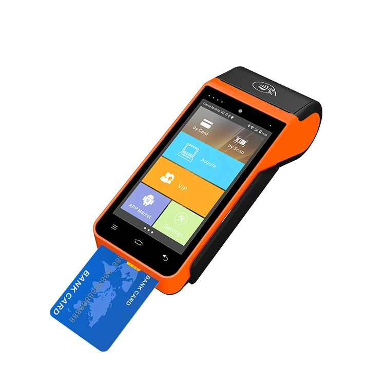 EMV POS терминал 5 дюймов Android 10 Мобильный портативный аппарат для кредитных карт MSR IC NFC платежная система с термопринтером