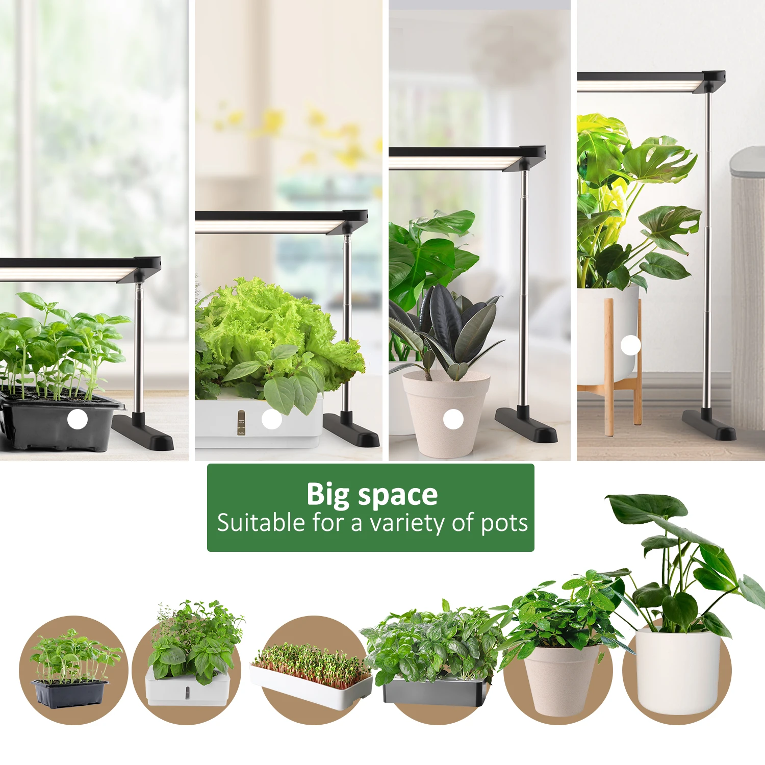 J&C 24w hydroponic grow lights indoor plant lamp home room house quantum bar led grow light long shelf floor hanging