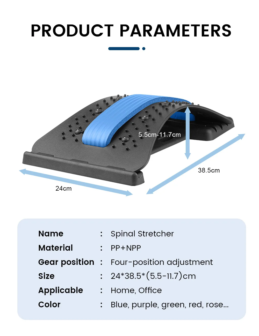 Massage Pain Relief Device Multi Level Magnetic Acupressure Points Lumbar Back Cracker