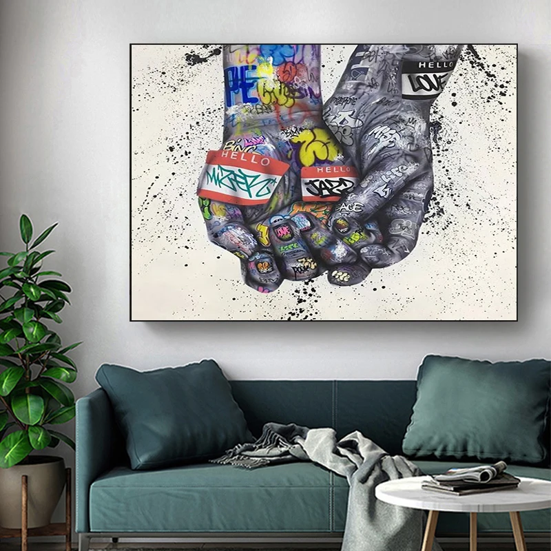 
Custom Printed Custom Canvas Prints Graffiti Street Art Decoration 3D Wall Posters Wall Art Prints Living Room Decoration 