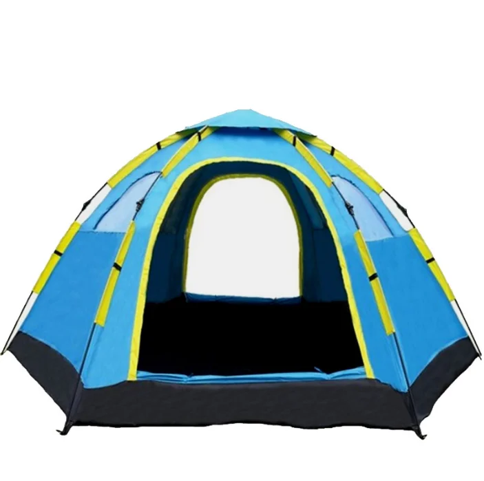 Automatic Multi Person Tent Outdoor 3-8 People Hexagonal Camping Tent Rainproof Windproof Speed Opening Luxury Tent