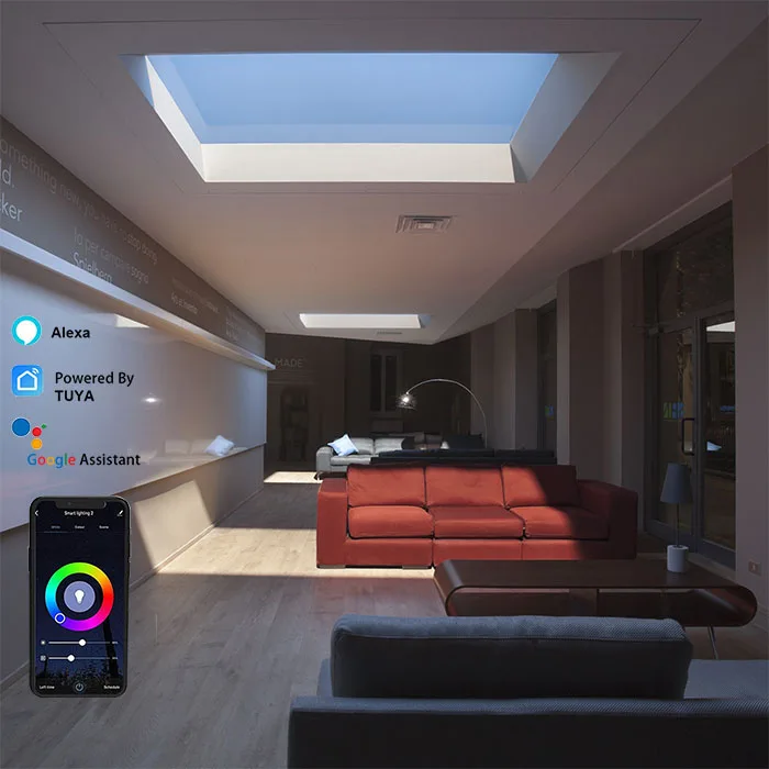 Лампа с искусственным солнечным светом и голубым небом Светодиодная потолочная панель для здоровья солнечная умный свет дома Google