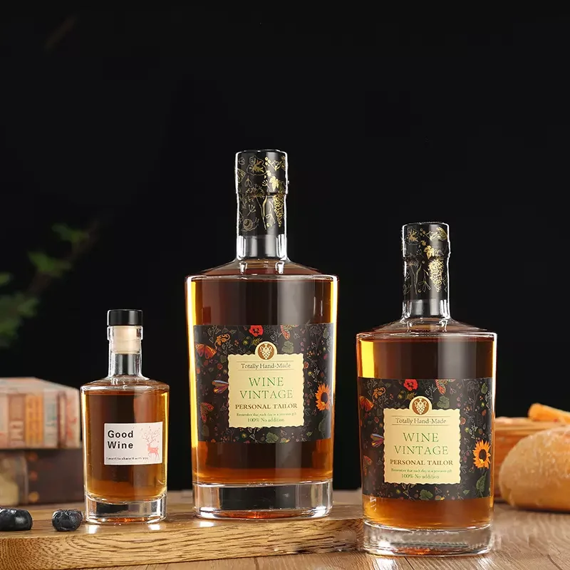 Wholesale Cheap Vodka Bottle 100ml 500ml 750ml Sealed Whiskey Bottle With Cork In Xuzhou