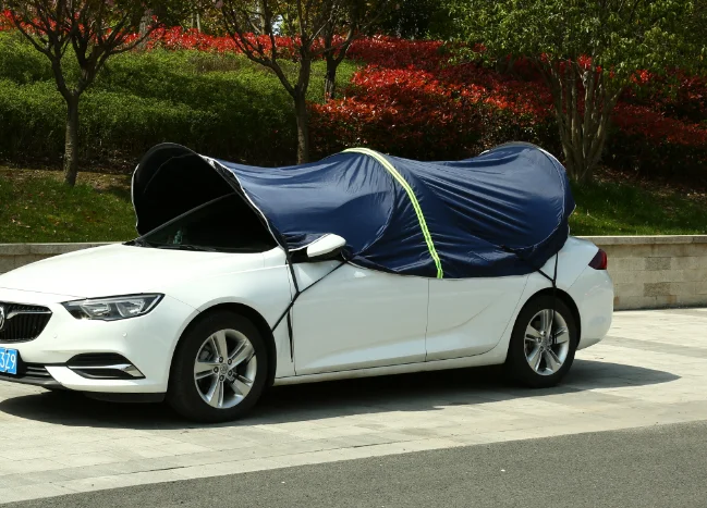 New style car cover fold umbrella outdoor umbrella holder for various car sun protection umbrella dustproof car tent lightweight
