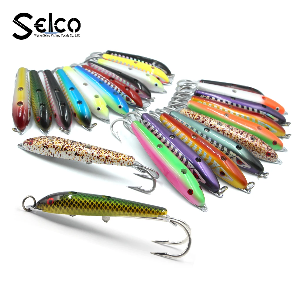 Plastic Sea Fishing Trolling Lures fishing two stainless steel hooks hard bait
