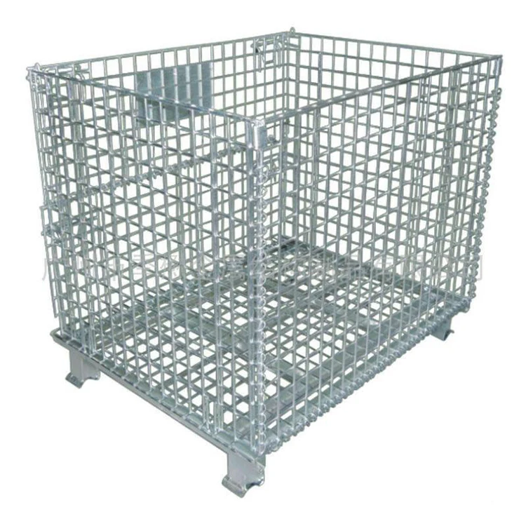 Hot Sale Best Quality Portable Stacking Steel Wire Mesh Pallet Cage Transport Storage Cage Containers