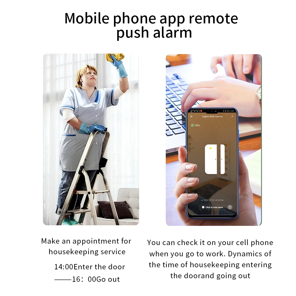 Умный дверной датчик Tuya Zigbee индуктивные переключатели детектор домашней охранной сигнализации для открытого/закрытого устройства поддерживает Alexa Google