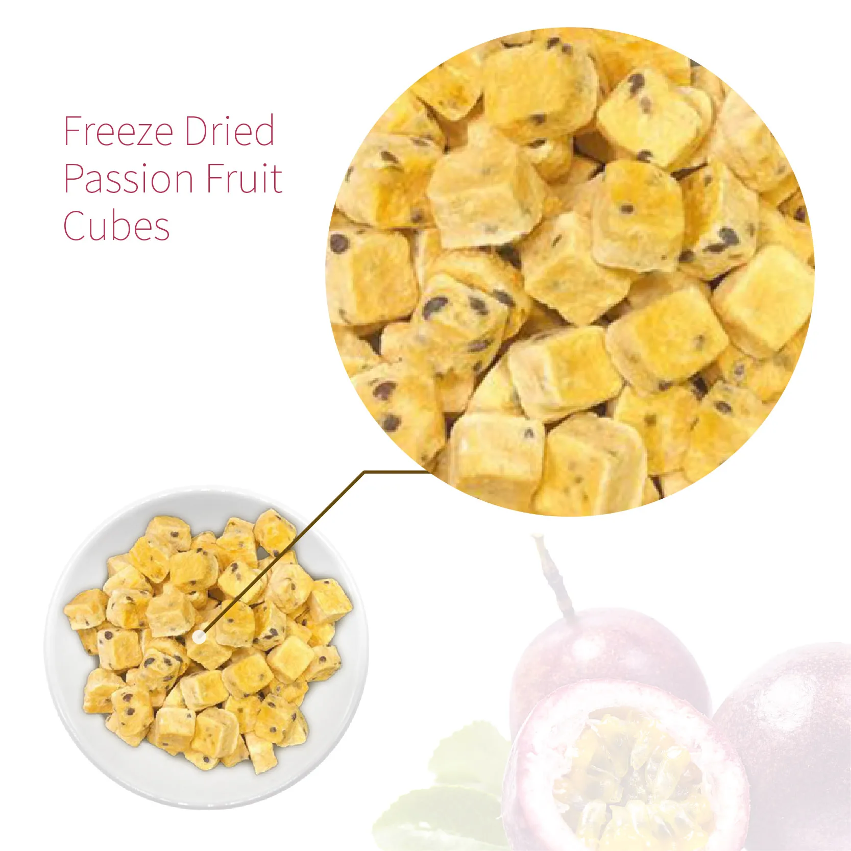 Pincredit Wholesale Freeze Dried Passion Fruit in Chunks and Powder
