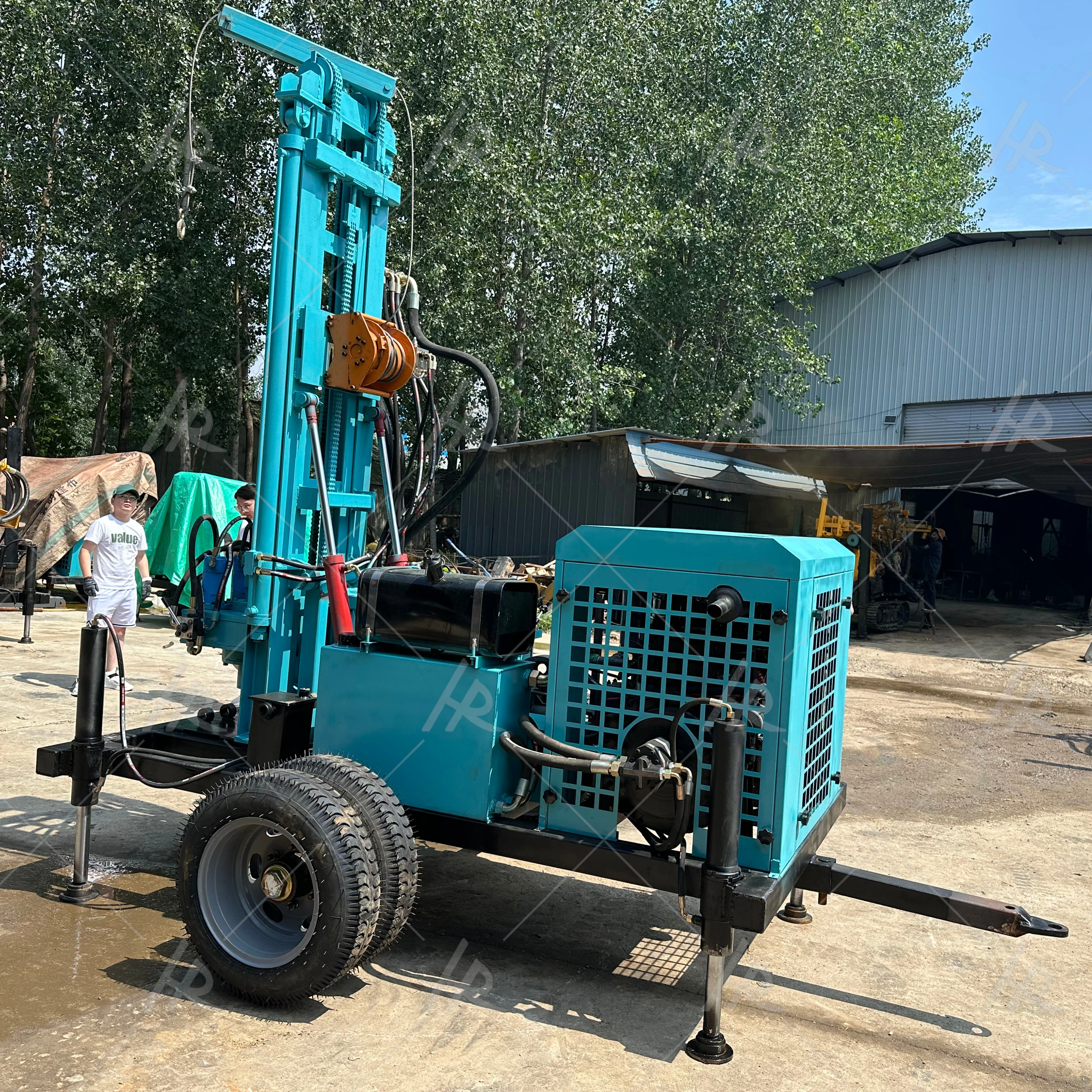 2024 New 78kw Deep Water Well Drilling Rig/300m Diesel Water Well Drilling Rig/DTH Drilling Equipment