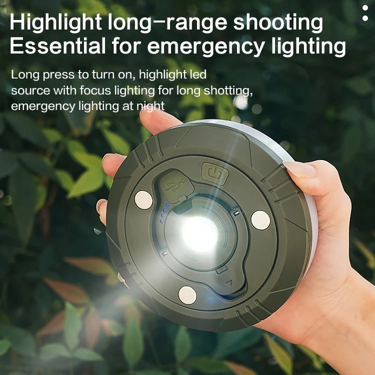 Outdoor RGB Strips LED Camping Lamp Type C Battery Powered Tent Lighting Portable Lights with Magnet