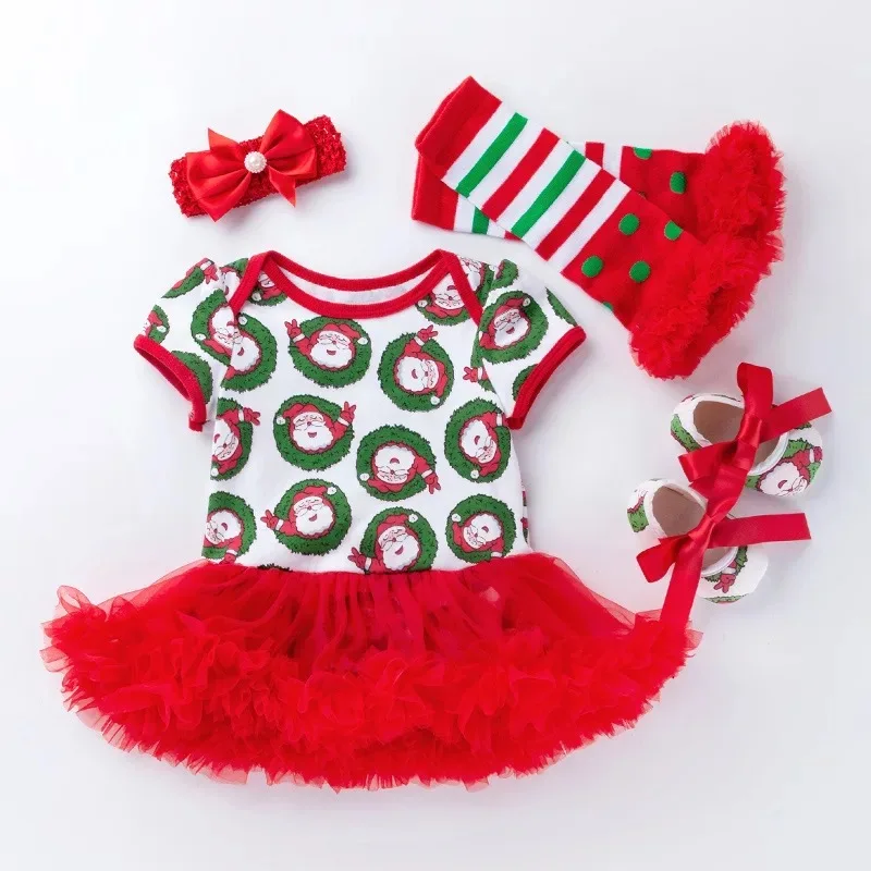 Cross-border infants new Christmas set cartoon tree body skirt children skirt stockings
