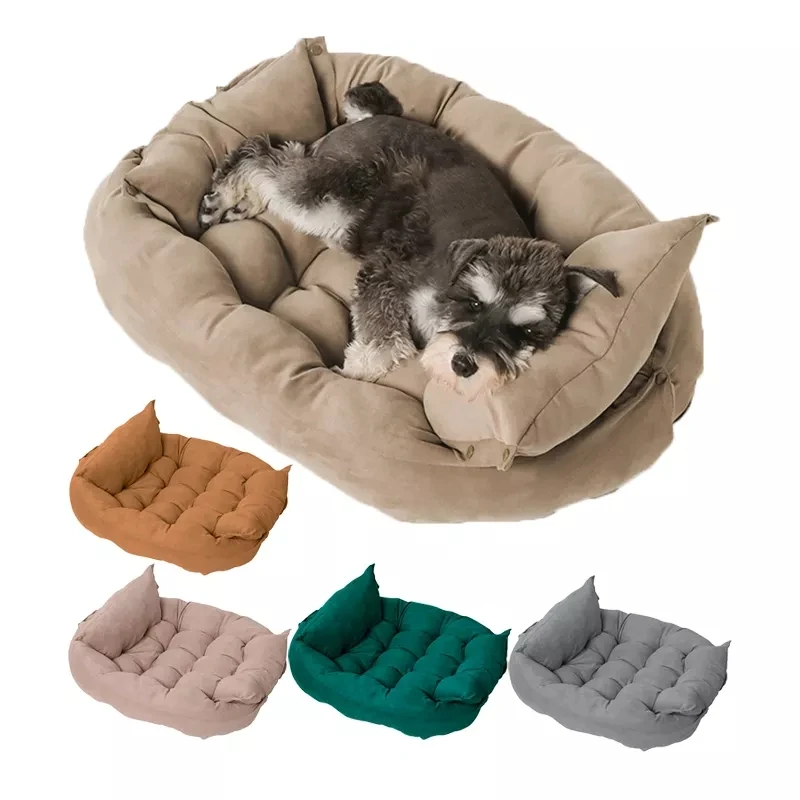 Wholesale Multifunction Pet Bed Dog Cat Bed With Pillow Comfortable Warm Sofa Shaped Dog Bed