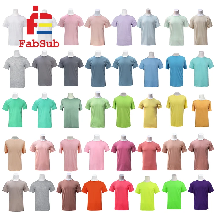 High Quality Sublimation Tee Shirt Solid Colored T-Shirt Cotton Feel Plain 100 Polyester T Shirt  For Men and Women