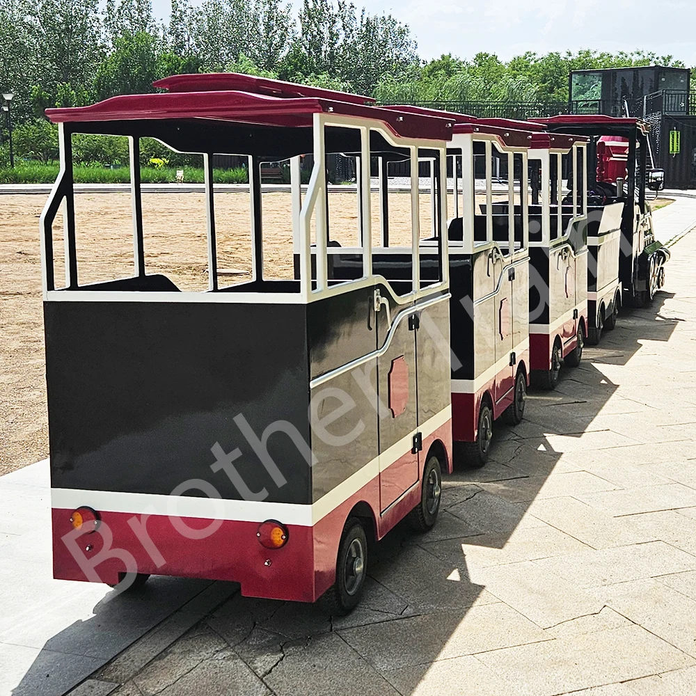Battery Powered 22 Seater Passenger City Vehicle Electric Mini Train Tourist Shuttle Sightseeing Train For Sale
