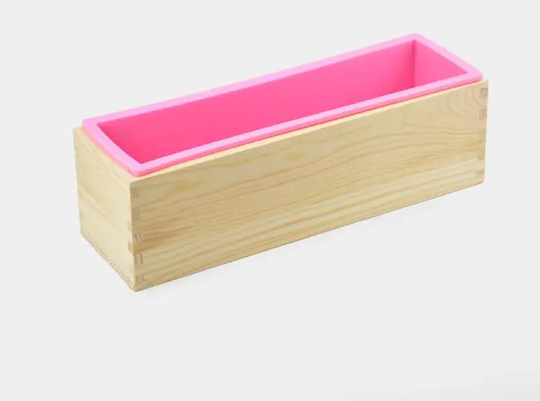 Soap Loaf Making Cutting Molds Kit with Silicone Mold + Wood Box + Wooden Cutter Mold + Straight Wavy Stainless Steel Cutters