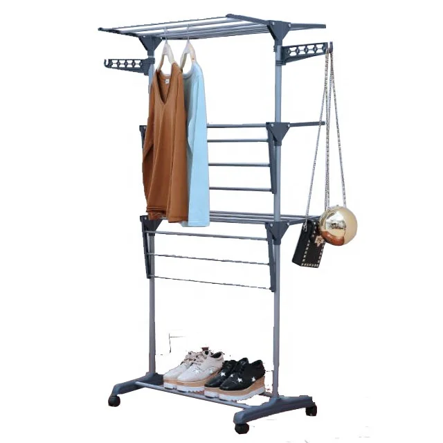 High Quality Single Tube Portable Laundry Shelving Rack