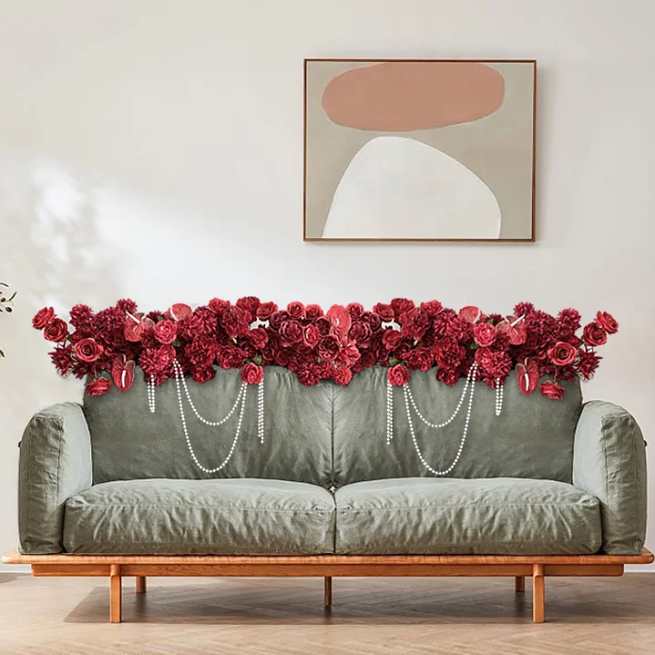Customized 1M 2M Wedding Flower Bedside Sofa Decorative Flower Salon Events Decoration