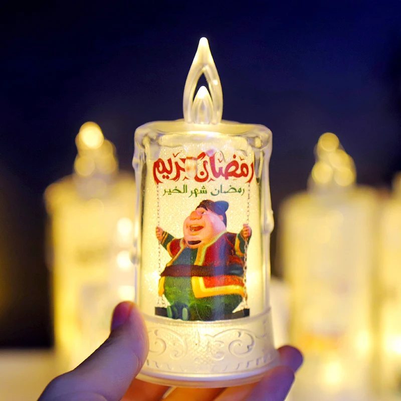Ramadan LED Tea Light Candle Transparent Flameless Electronic Candle for Party Decorations for Ramadan Celebrations