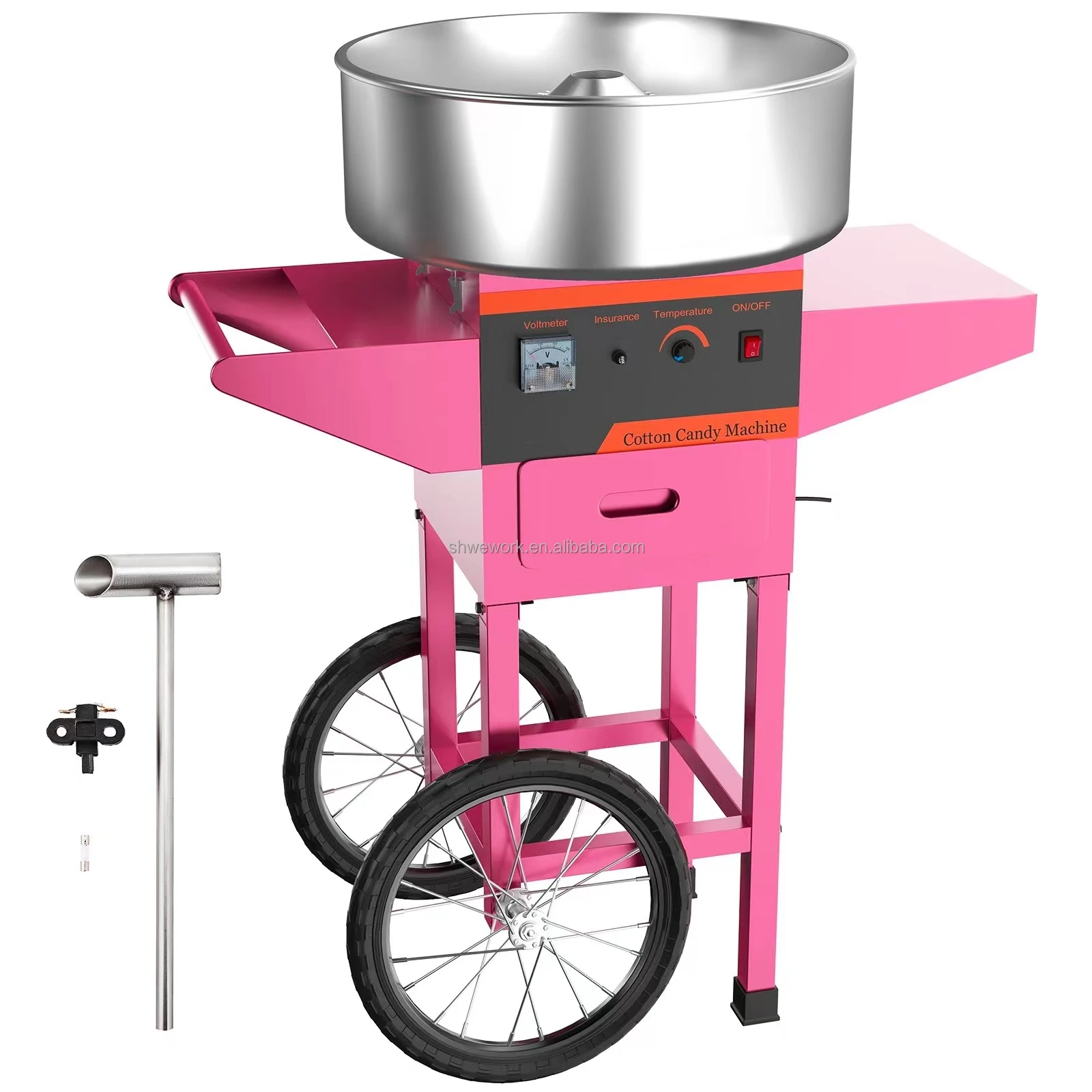 WeWork Commercial Cotton Candy Machine with Cart Commercial Floss Maker for Family and Various Party Floss Maker Machine