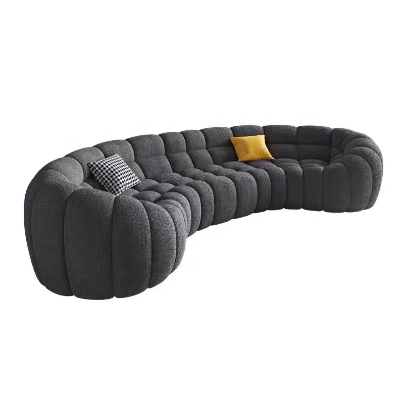 Best quality luxury Italian new design armless velvet corduroy white curve 12 seater sitting room furniture sofa