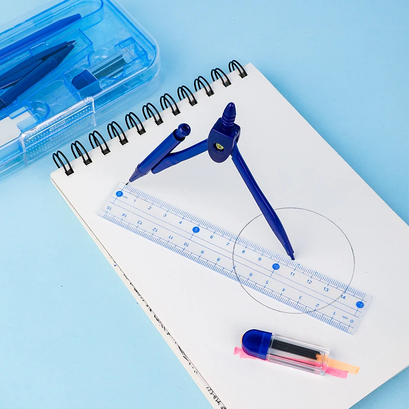 Hot Selling Metal Mathematical Geometric Protractor Drawing Ruler Compass with high quality Student Stationery