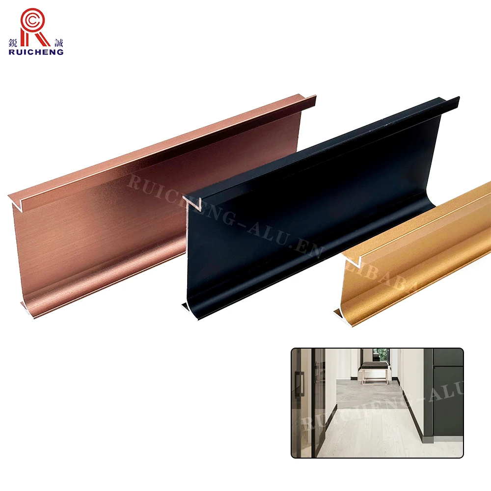 Aluminum Edged Protection Lines Kitchen Baseboard Wall Tile Aluminum Skirting Board