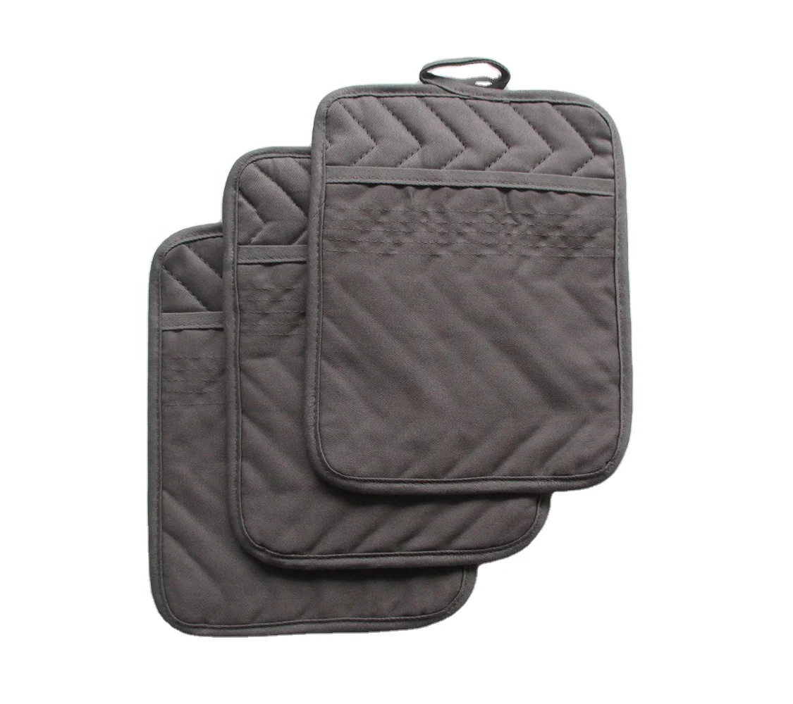
Ready to Ship Item Kitchen Use Heat Resistant Black Pot Holder with Pocket Hot Pad 