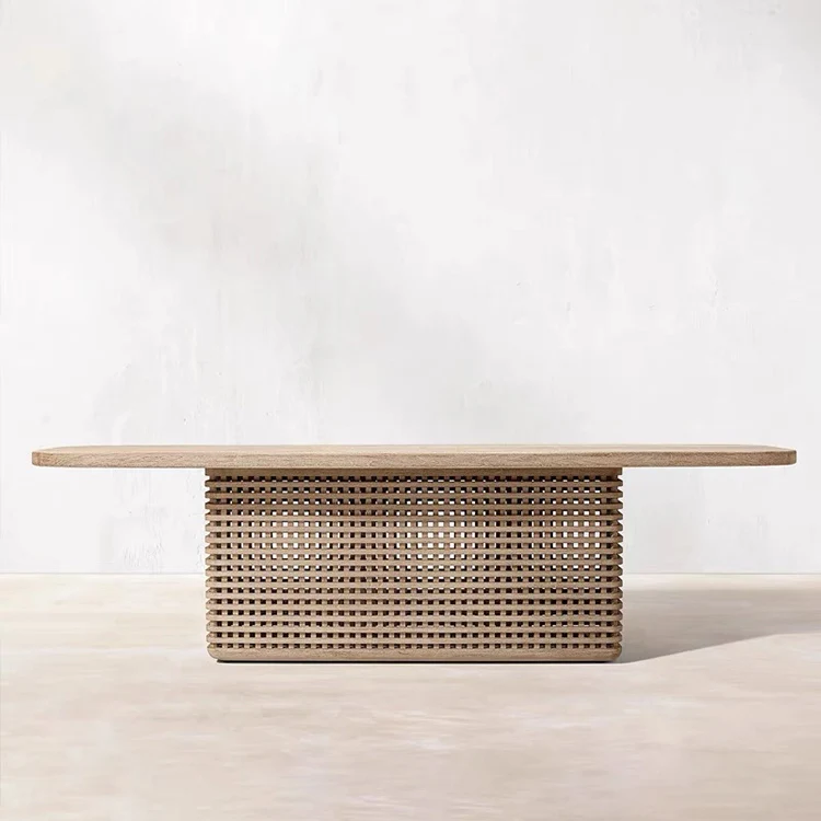 Luxury High End Solid Teak Wood Patio Garden Restaurant Furniture Outdoor Dining Table And Chairs Set