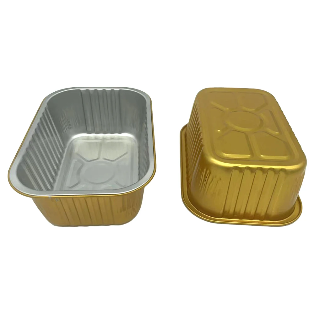 High quality 680ml disposable food packaging rectangular airline aluminum foil container