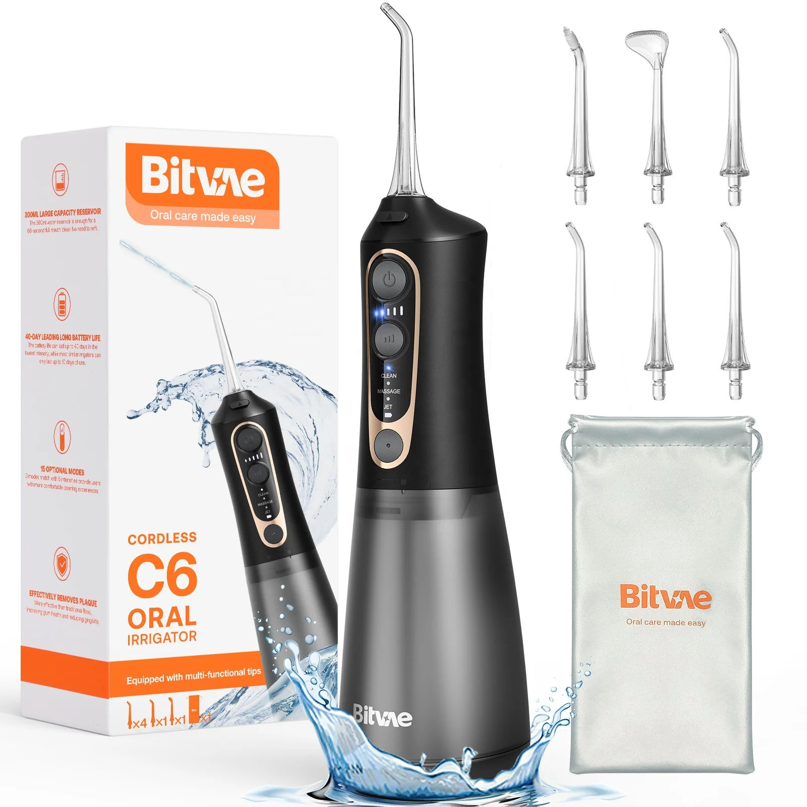 Bitvae BV C6 Teeth Oral Irrigator Dental Manufacturer Portable Tooth Cleaner USB Rechargeable Water Flosser New Products