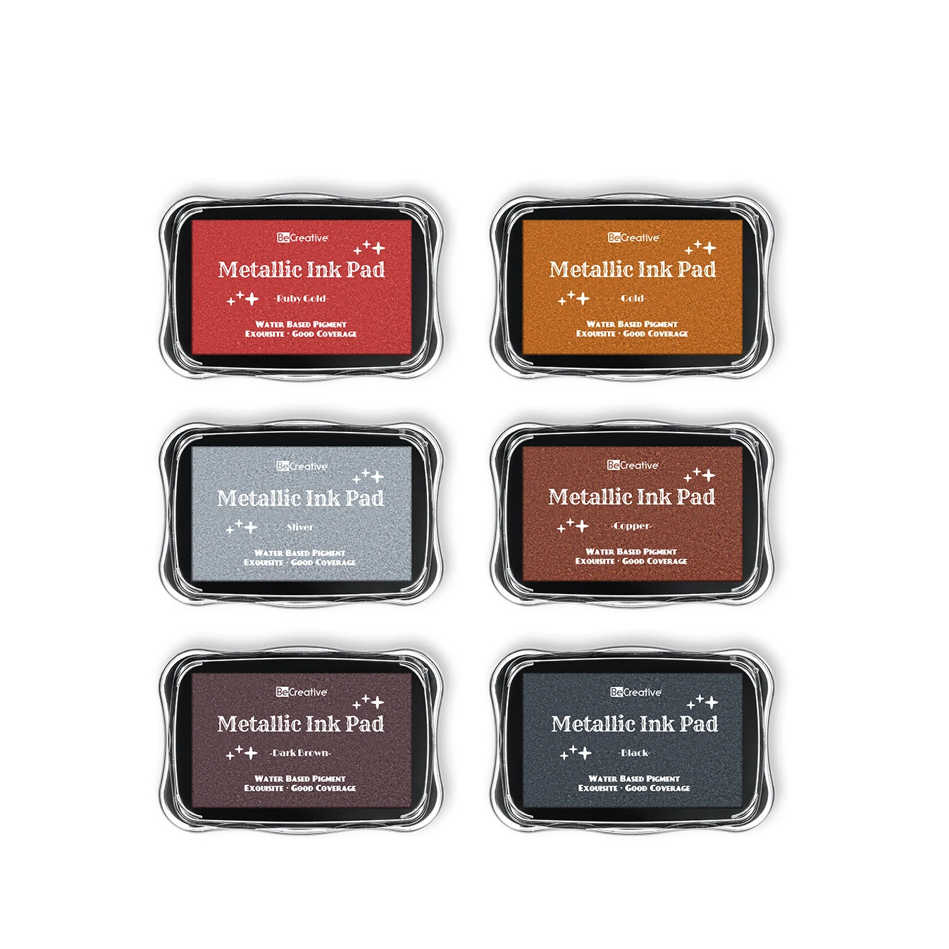 wholesale square Large size water based paper craft luminous shimmer  metallic ink pad