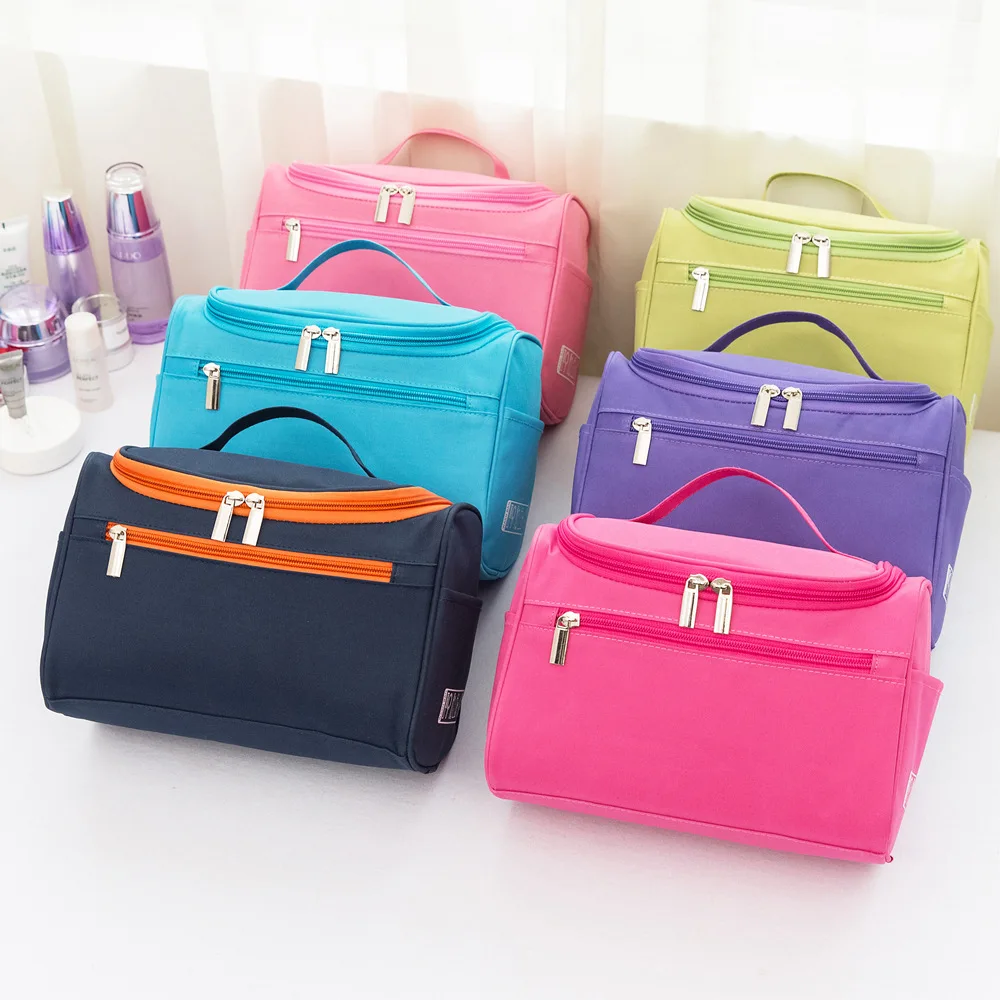GS031 New Portable Solid Color Hook Boys Wash Bag Large Capacity Girls Cosmetic Storage Bag