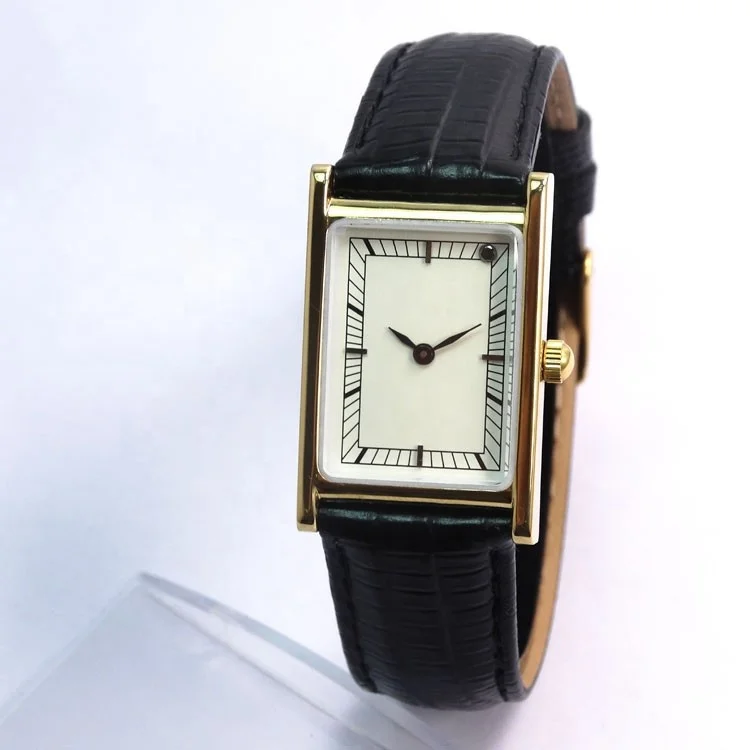 Strap Watches Men Watch Stainless Steel Crocodile Pattern Leather Unisex Alloy OEM Square Analog SAPPHIRE Crystal Buckle