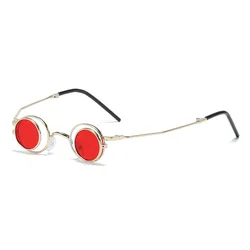 Y2K New Design Folding Lens Sunglasses Trending Women Metal Frame Luxury Retro Classic Round Shades 2023