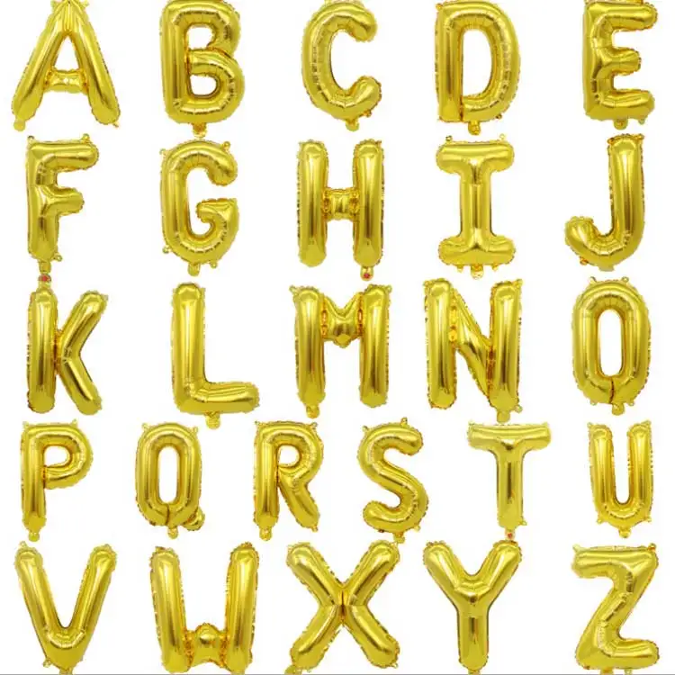 Gold Alphabet cheap helium Letter Aluminium Foil Balloon For Decoration