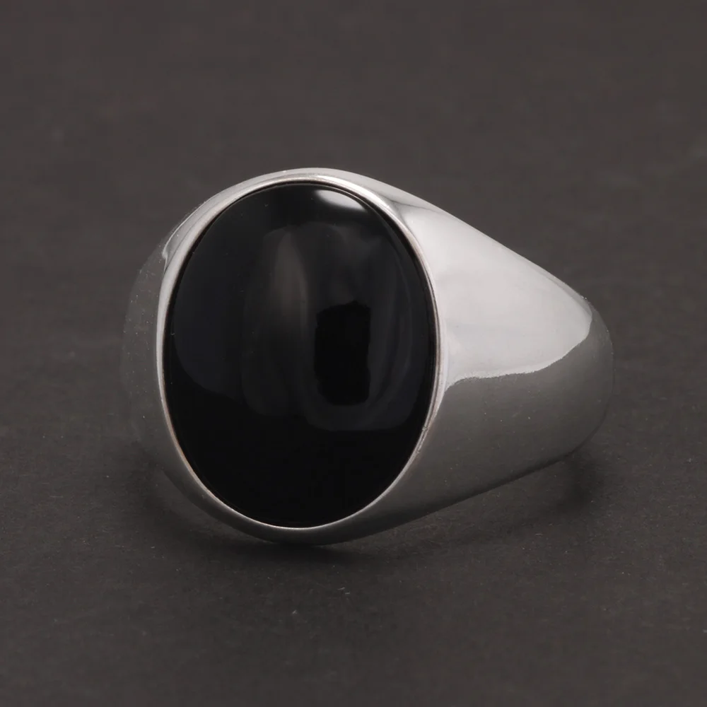 New arrival Real Pure 925 Silver Ring for Men Oval Stone Natural Agate Antique Fine Jewelry