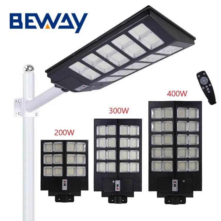 Beway Good Quality IP65 Waterproof 200w 300w 400w All In One Compact Lighting Solar Led Street Light