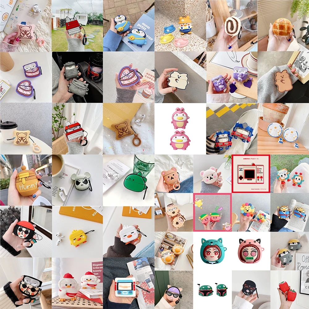 Cute Silicone Cases for Apple for airpod 1/2 Designers Custom 3D Earphone Cover Candy Kids Case for Airpods