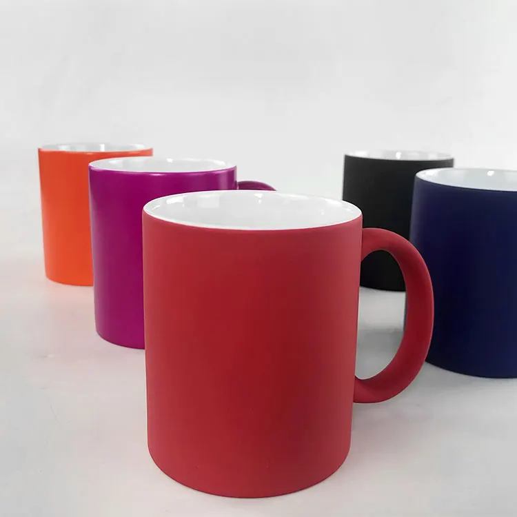 High Quality Round Handle Matt Magic Mug Color Changing Mug