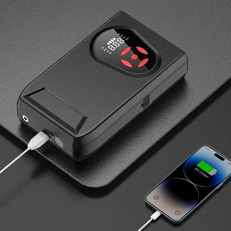 New Portable Multi-function OEM 12V Car Battery Jump Starter With Air Compressor Pump Tyre Inflator Power Bank Pack Kit