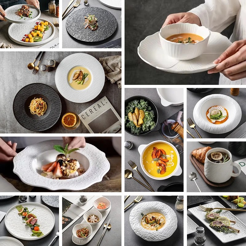 Элегантный винтажный завтрак кухня ужин салат десертная тарелка для свадебного ресторана Высококачественная белая