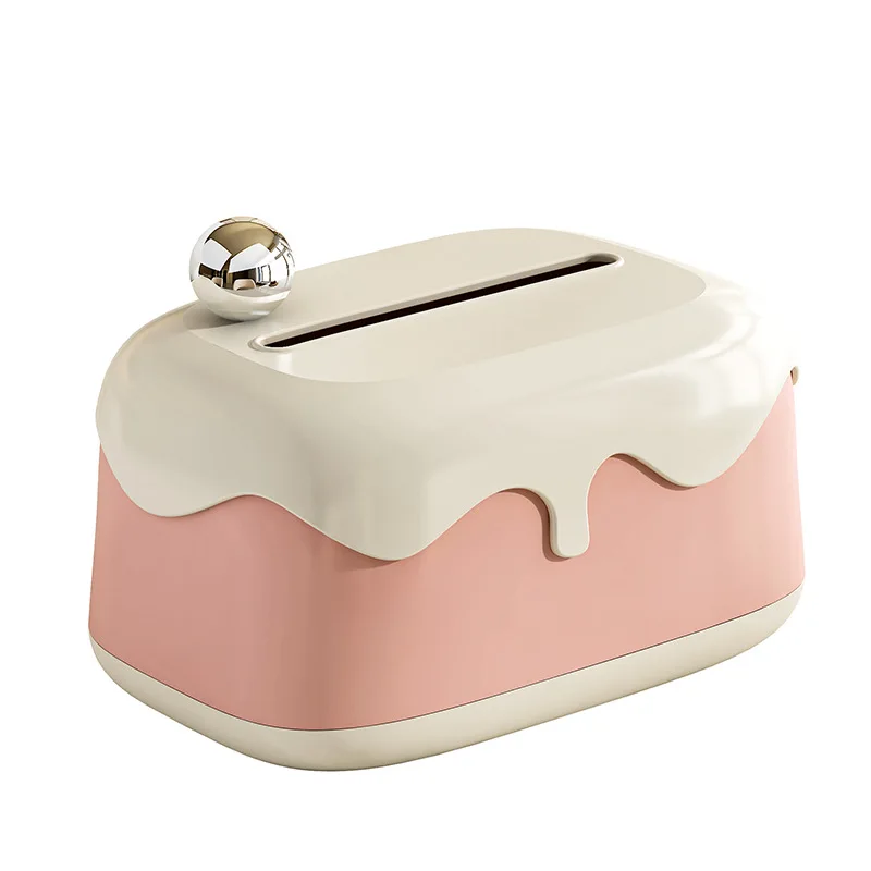 New Home Living Room Upscale Cream Wind Tissue Box Creative Ornament Convenient Multifunction Paper Organizer Office Sundries