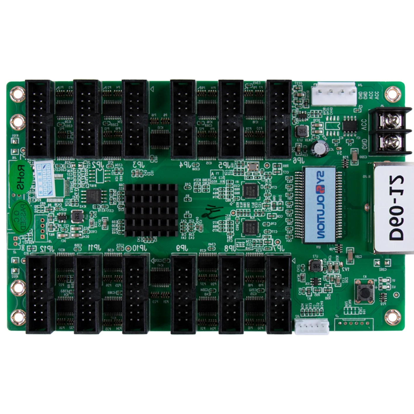 Brand New Product Indoor Outdoor Led Display Accessories Receiving Card D60-12 12HUB75 Ports Support P2 P2.5 P3 P5 Modules