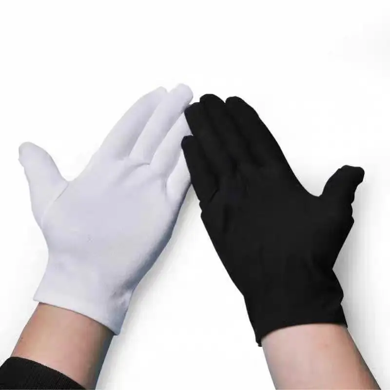 White Gloves 100% Cotton Ceremonial Gloves White Inspection Gloves for Working Server Driver Waiter
