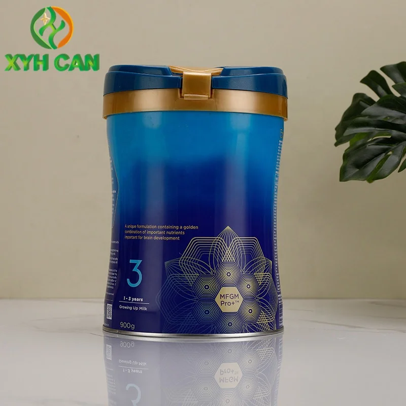 Slimming-shaped Sample Tin Cans for Display 900g Milk Powder Tin Containers