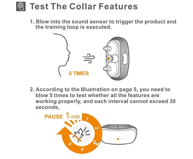 XCHO Online Rechargeable Dog Barking Collar 5 Levels Sensitivity Beep Vibration Shock Collar Smart Anti Bark Collar