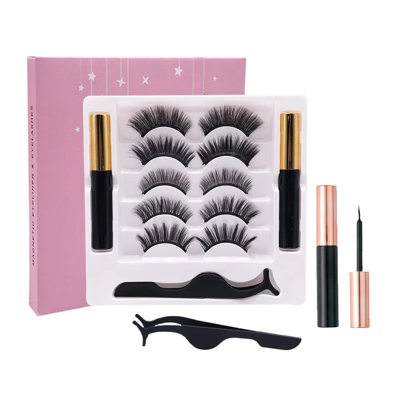 Lash Vendor Popular Design Magnetic Eyelashes Kit with Liner Custom Packing Magnetic Eyeliner Pen En Lashes
